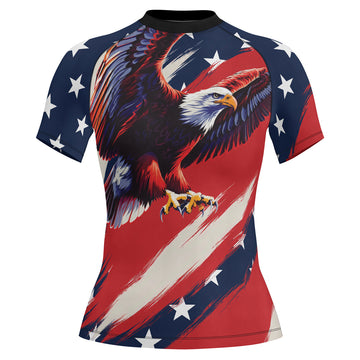 Rashninja Patriot Soaring Eagle Women's Short Sleeve Rash Guard