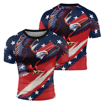 Rashninja Patriot Soaring Eagle Men's Short Sleeve Rash Guard