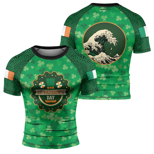 Rashninja St. Patrick's Day Men's Short Sleeve Rash Guard | Patrick