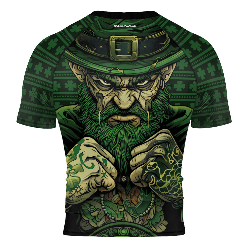 Rashninja Fighting Irish Leprechaun Fist Men's Short Sleeve Rash Guard
