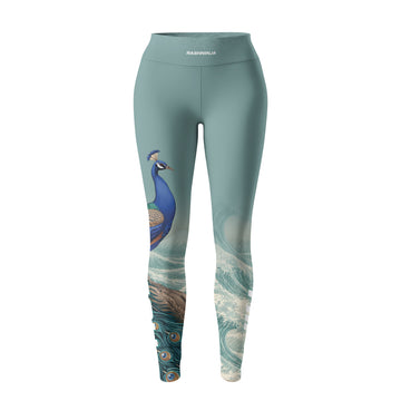 Rashninja Peacock Wave Mountain Women's Leggings