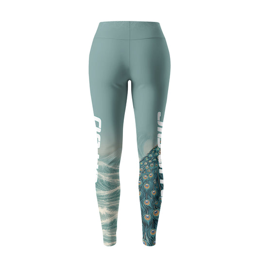 Rashninja Peacock Wave Mountain Women's Leggings