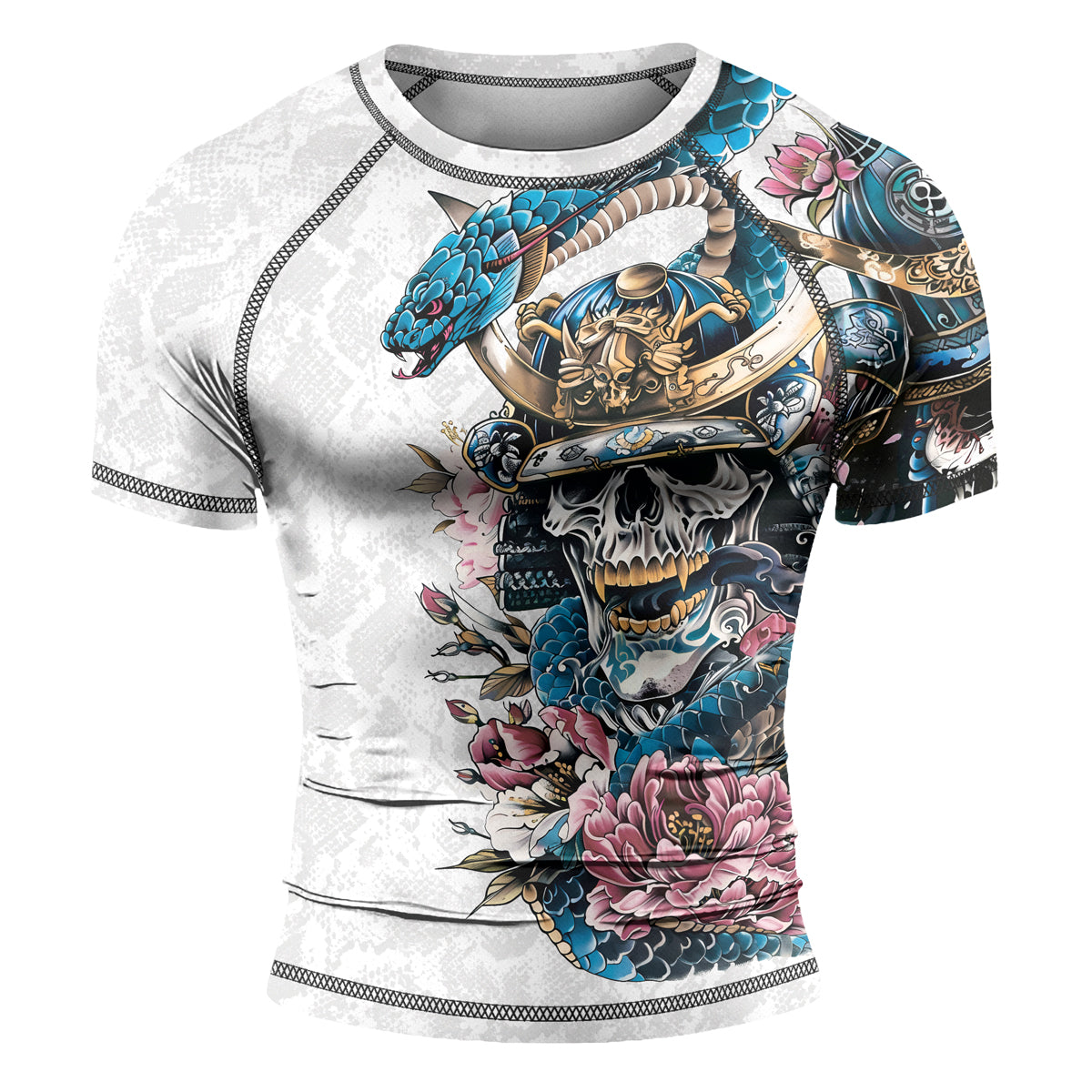 Rashninja Snake Samurai Spirit Men's Short Sleeve Rash Guard

