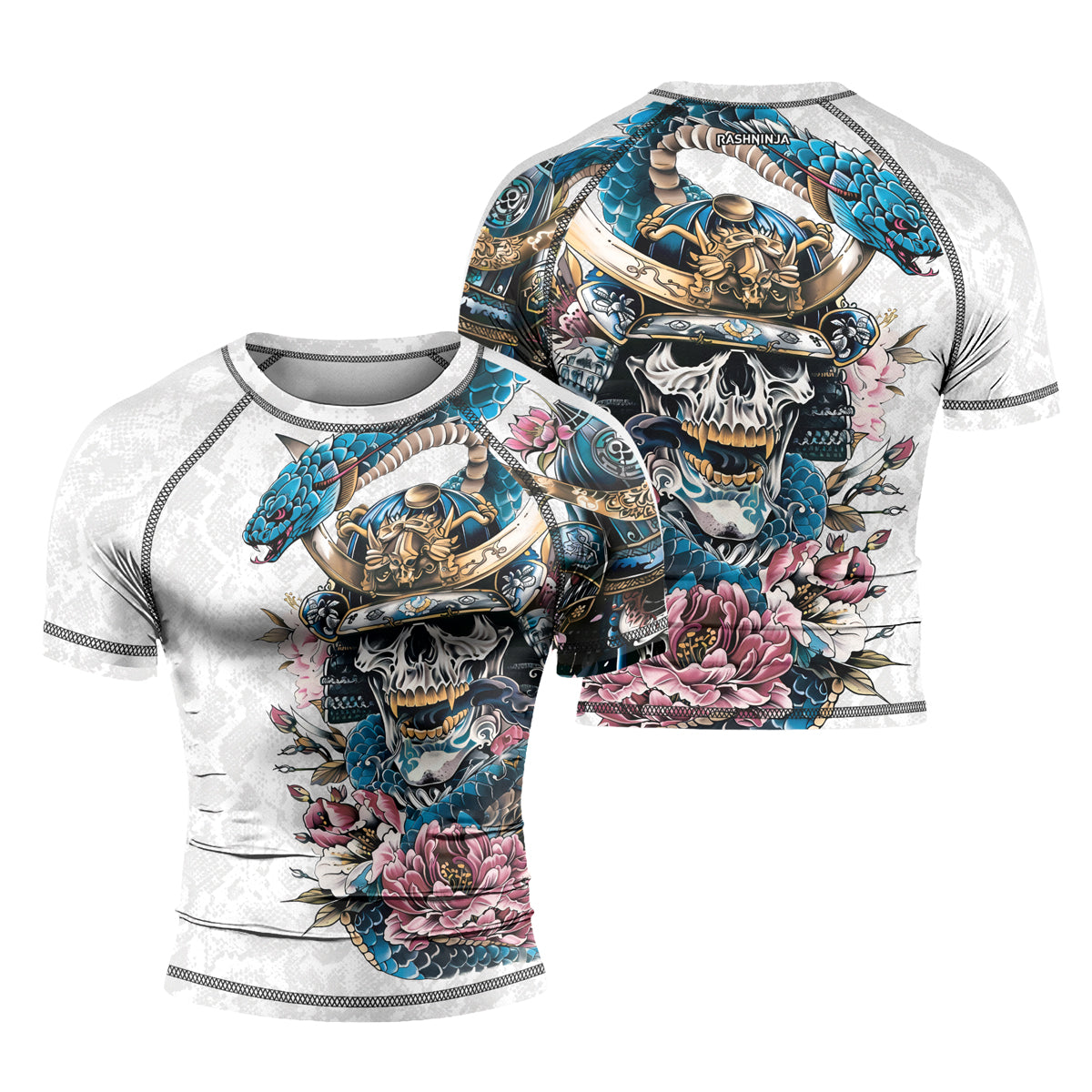 Rashninja Snake Samurai Spirit Men's Short Sleeve Rash Guard

