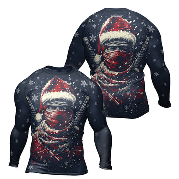 Rashninja Christmas Shadow Santa Men's Long Sleeve Rash Guard