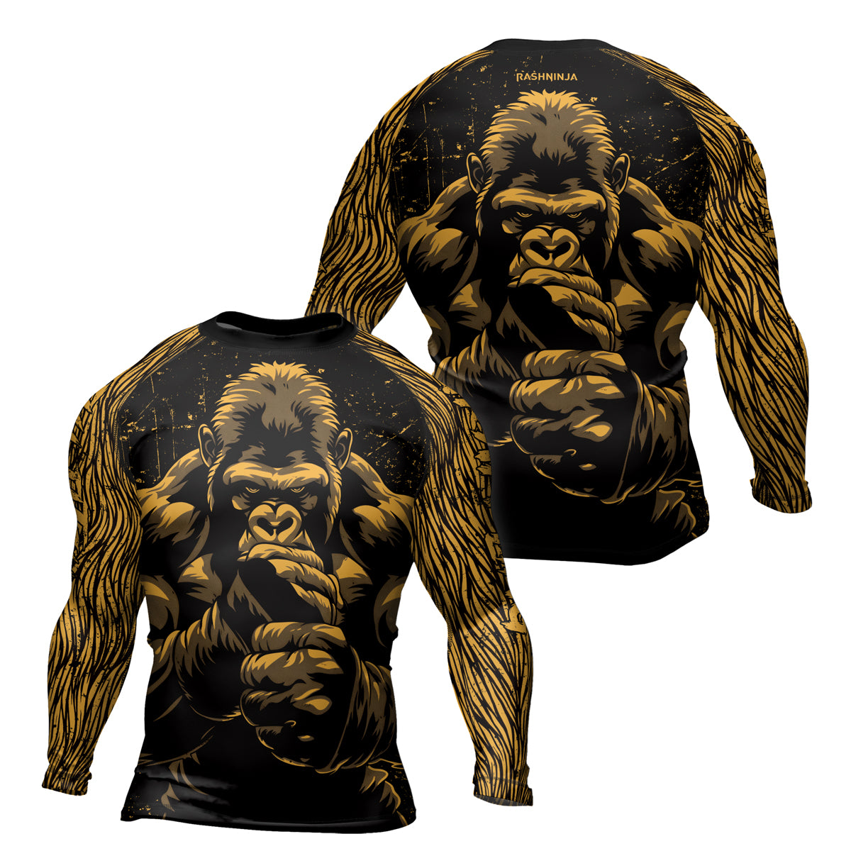 Rashninja Gorilla Jungle King Men's Long Sleeve Rash Guard