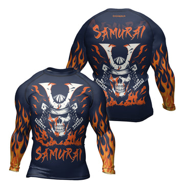 Rashninja Samurai Skull Blaze Men's Long Sleeve Rash Guard