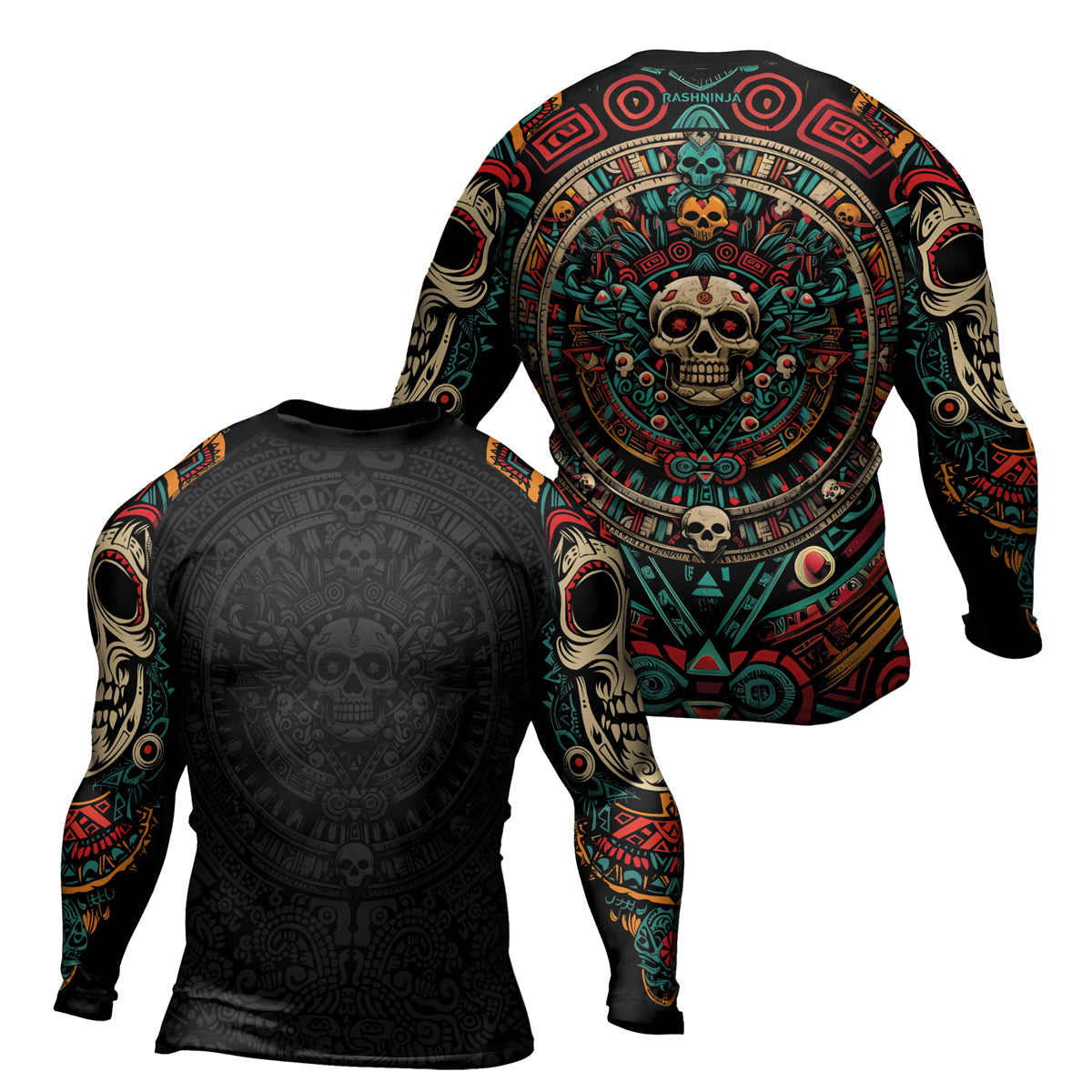 Rashninja Aztec Sun Warrior Men's Long Sleeve Rash Guard

