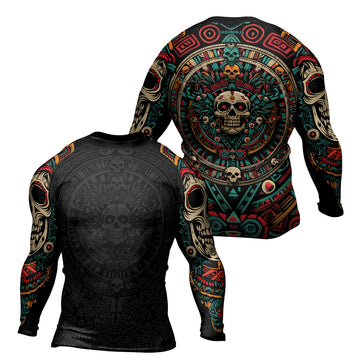 Rashninja Aztec Sun Warrior Men's Long Sleeve Rash Guard

