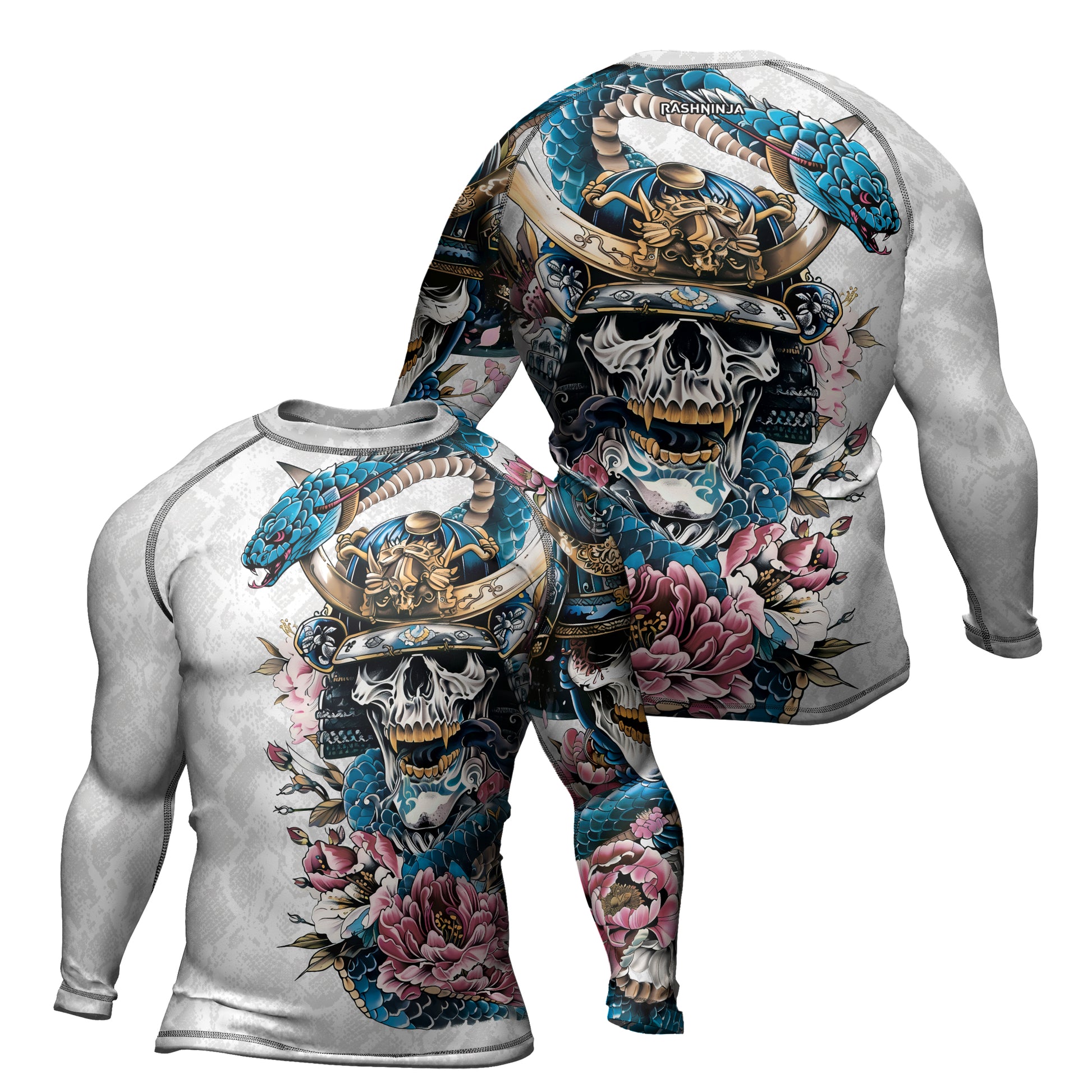 Rashninja Snake Samurai Spirit Men's Long Sleeve Rash Guard

