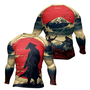Rashninja Samurai Red Dawn Men's Long Sleeve Rash Guard