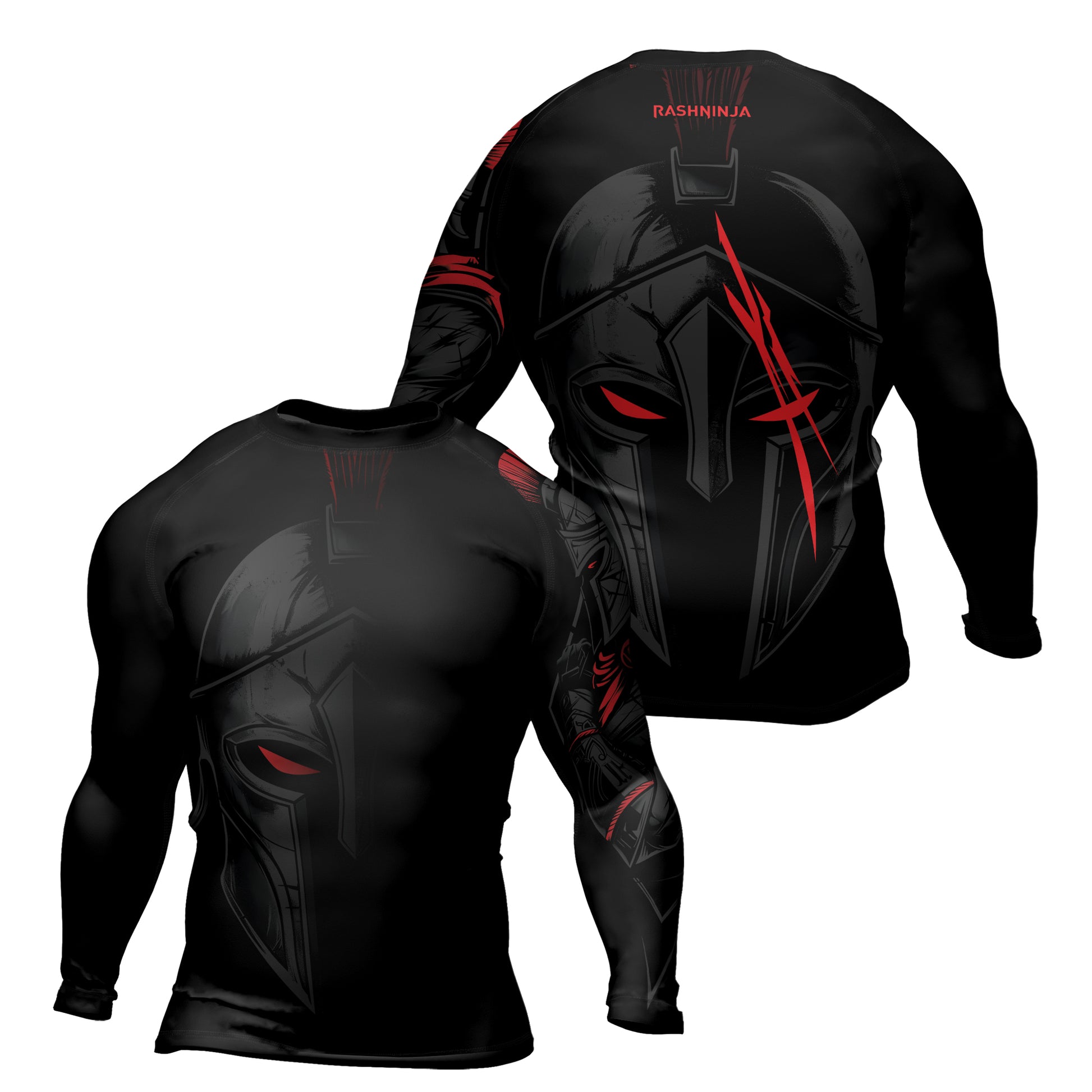 Rashninja Spartan Spear Pattern Men's Long Sleeve Rash Guard