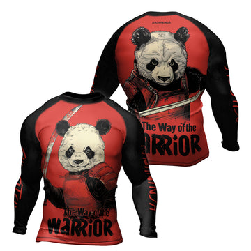 Rashninja Panda the Way of the Warrior Mastery Men's Long Sleeve Rash Guard