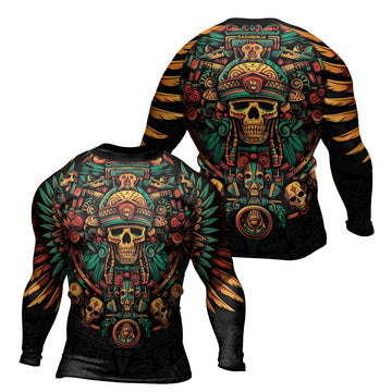 Rashninja Aztec Fire Dance Men's Long Sleeve Rash Guard

