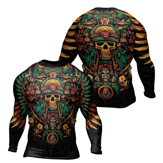 Rashninja Aztec Fire Dance Men's Long Sleeve Rash Guard

