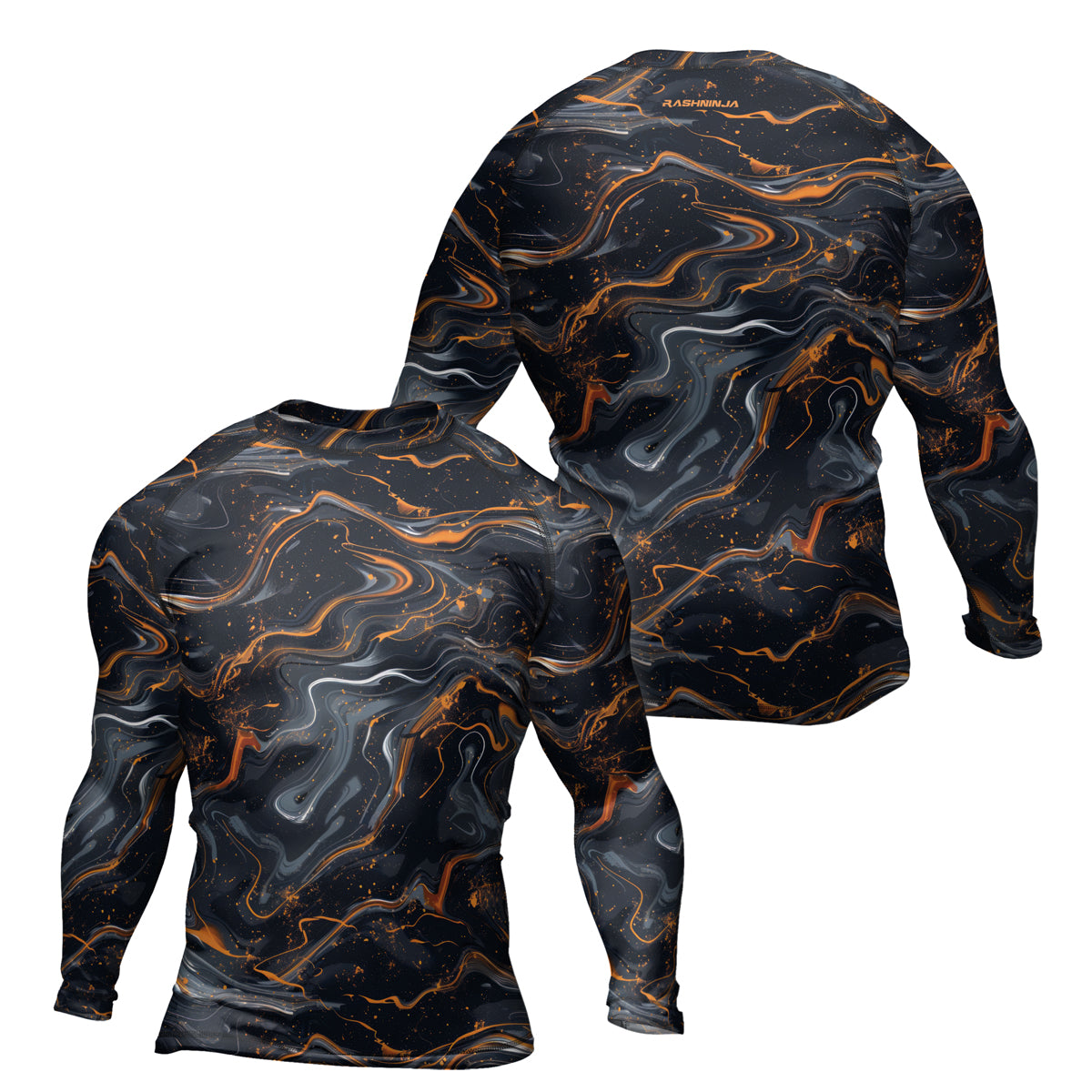 Rashninja Cyber Storm Marble Men's Long Sleeve Rash Guard