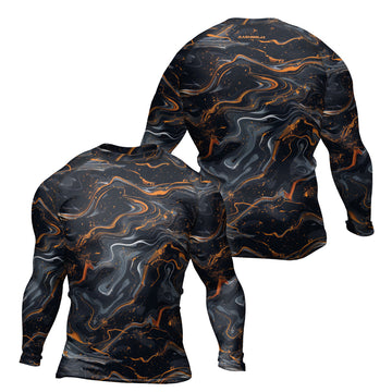 Rashninja Cyber Storm Marble Men's Long Sleeve Rash Guard