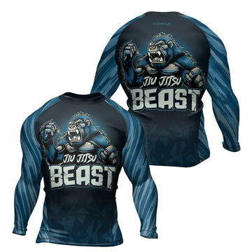 Rashninja Gorilla Blue Titan Men's Long Sleeve Rash Guard