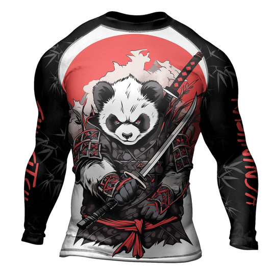 Rashninja Panda Samurai Blade Men's Long Sleeve Rash Guard