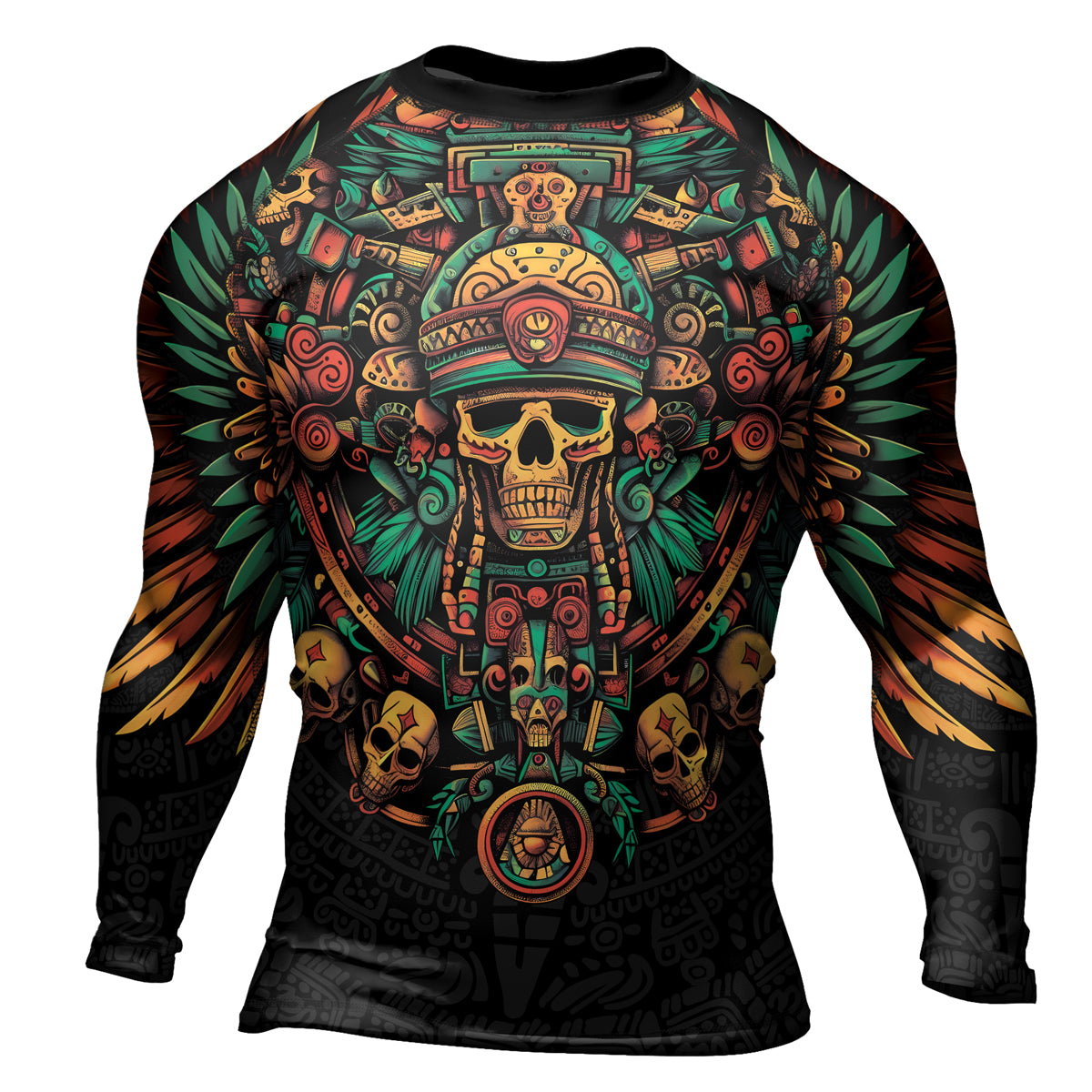 Rashninja Aztec Fire Dance Men's Long Sleeve Rash Guard

