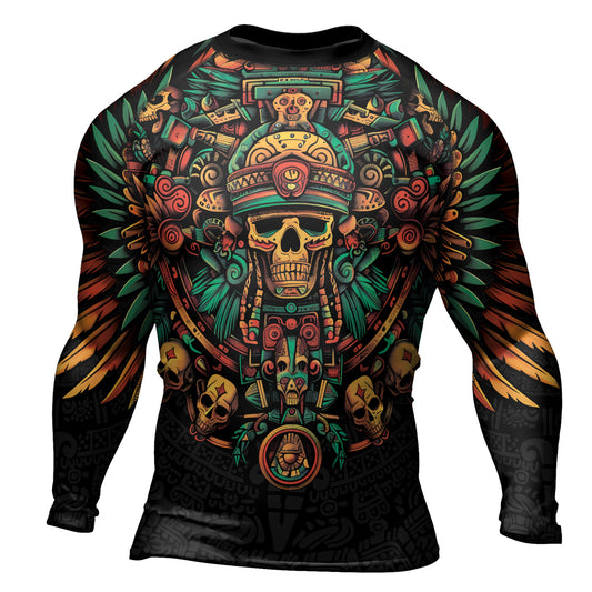 Rashninja Aztec Fire Dance Men's Long Sleeve Rash Guard

