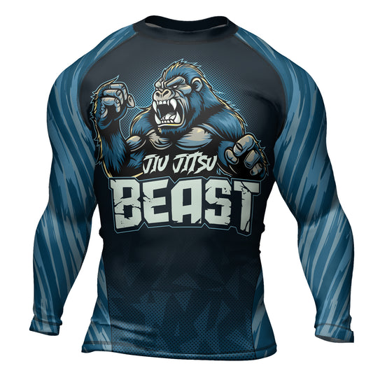 Rashninja Gorilla Blue Titan Men's Long Sleeve Rash Guard