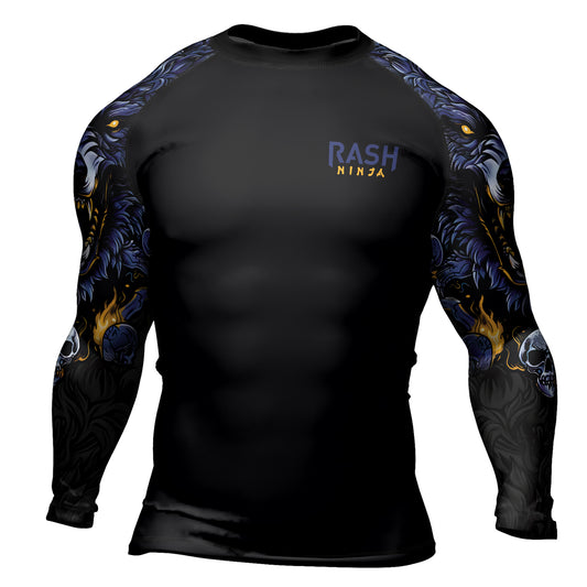 Rashninja Wolf Snow Hunt Men's Long Sleeve Rash Guard