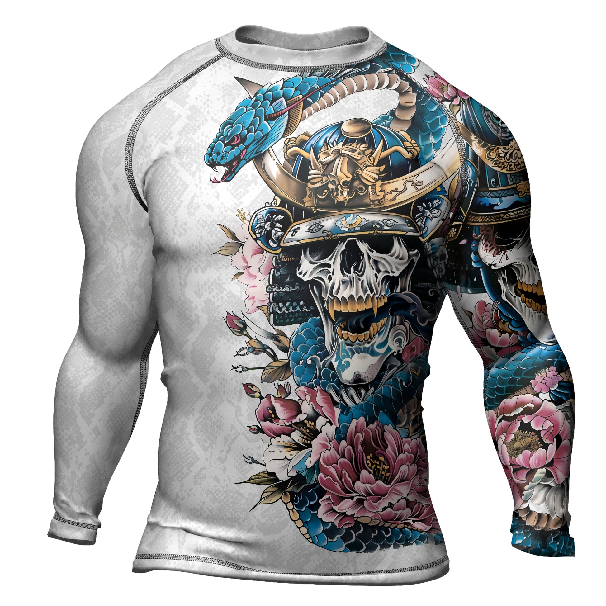 Rashninja Snake Samurai Spirit Men's Long Sleeve Rash Guard

