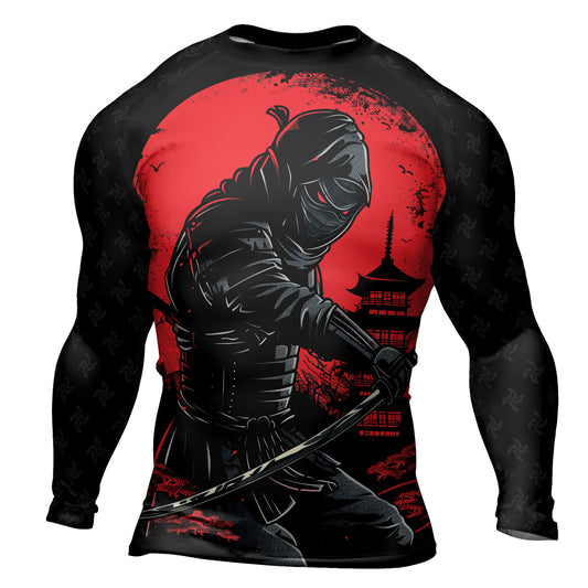 Rashninja Ninja Blood Moon Men's Long Sleeve Rash Guard