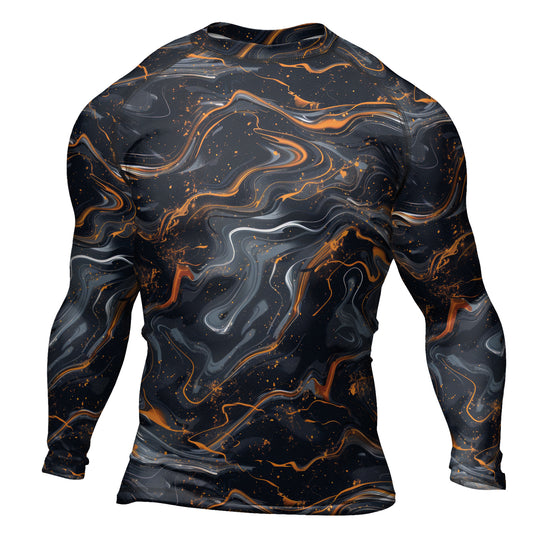 Rashninja Cyber Storm Marble Men's Long Sleeve Rash Guard
