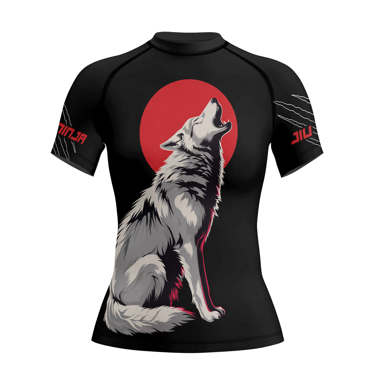 Rashninja Wolf Moon Howl Women's Short Sleeve Rash Guard

