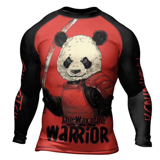 Rashninja Panda the Way of the Warrior Mastery Men's Long Sleeve Rash Guard