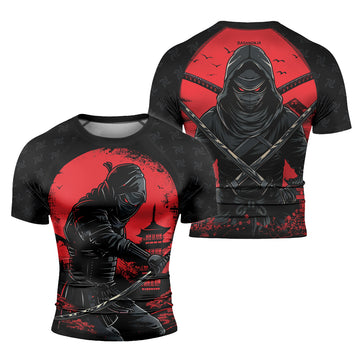 Rashninja Ninja Blood Moon Men's Short Sleeve Rash Guard