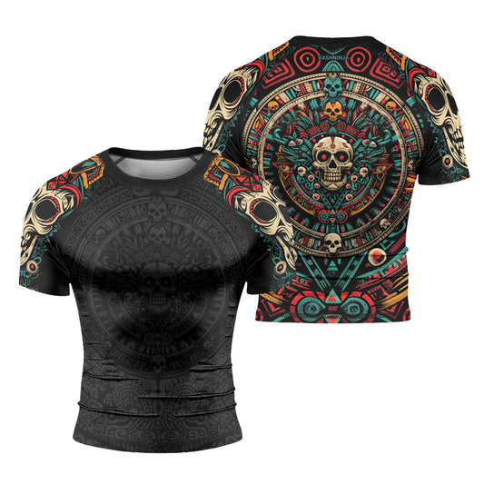 Rashninja Aztec Sun Warrior Men's Short Sleeve Rash Guard

