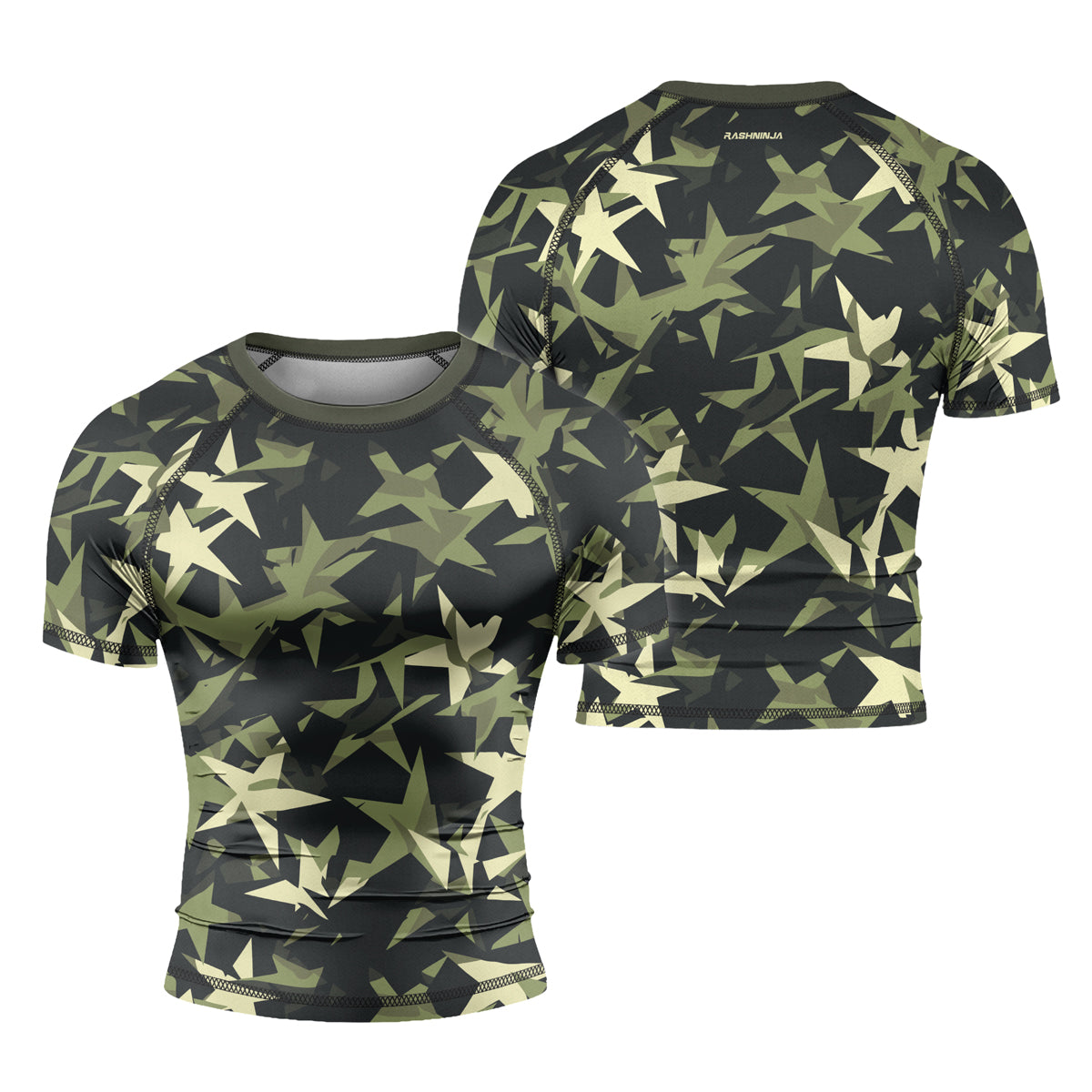 Rashninja Camouflage Star Mirage Men's Short Sleeve Rash Guard