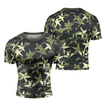 Rashninja Camouflage Star Mirage Men's Short Sleeve Rash Guard