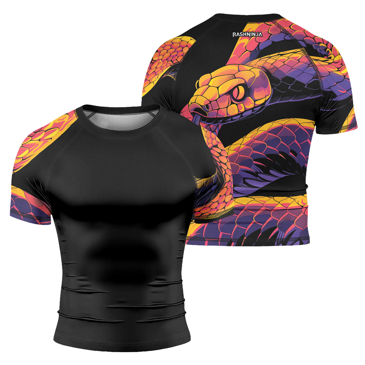 Rashninja Snake Fire Coil Men's Short Sleeve Rash Guard