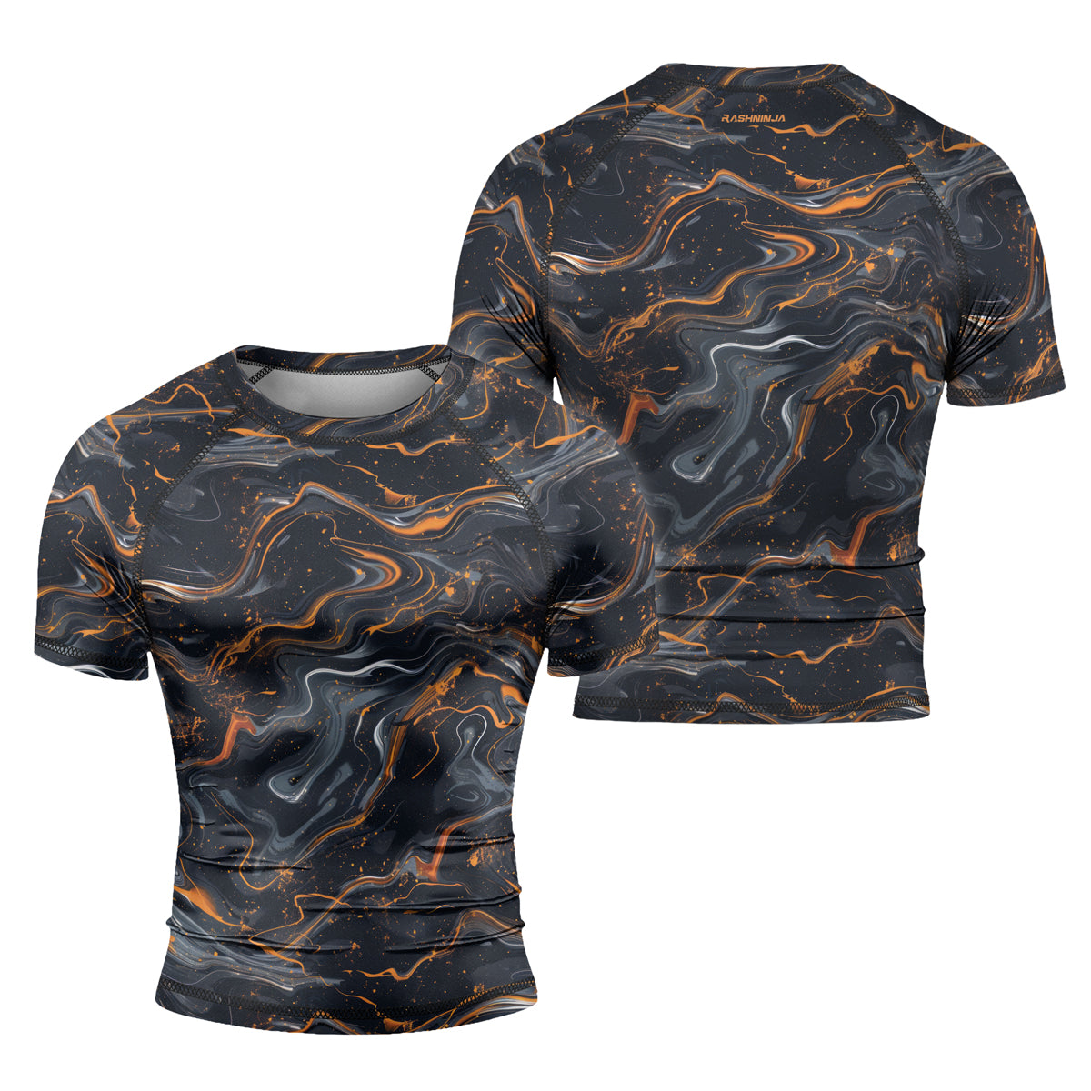 Rashninja Cyber Storm Marble Men's Short Sleeve Rash Guard
