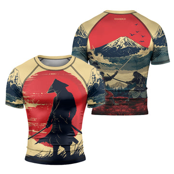 Rashninja Samurai Red Dawn Men's Short Sleeve Rash Guard