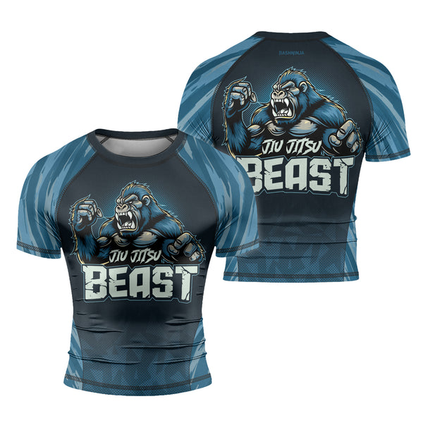 Rashninja Gorilla Blue Titan Men's Short Sleeve Rash Guard