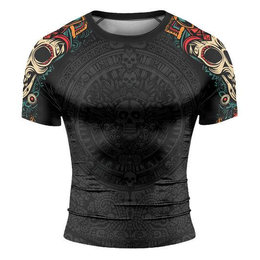 Rashninja Aztec Sun Warrior Men's Short Sleeve Rash Guard