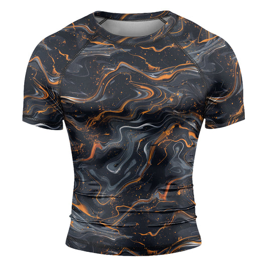 Rashninja Cyber Storm Marble Men's Short Sleeve Rash Guard
