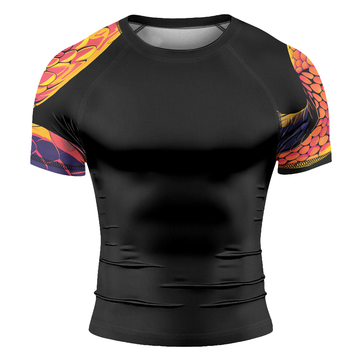 Rashninja Snake Fire Coil Men's Short Sleeve Rash Guard