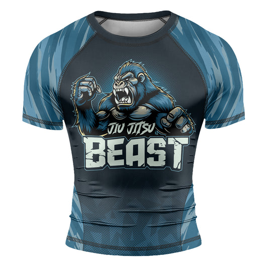 Rashninja Gorilla Blue Titan Men's  Short Sleeve Rash Guard