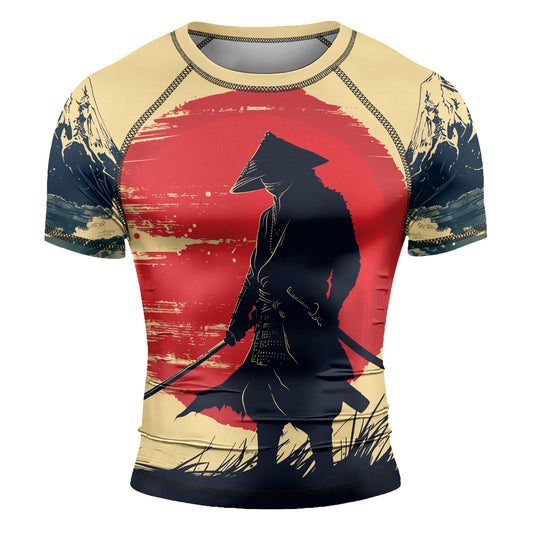 Rashninja Samurai Red Dawn Men's Short Sleeve Rash Guard
