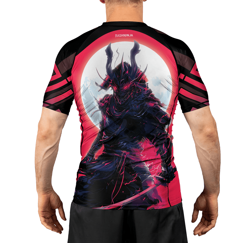 Rashninja Embracing Cyber Oni Men's Short Sleeve Rash Guard - Rashninja LLC