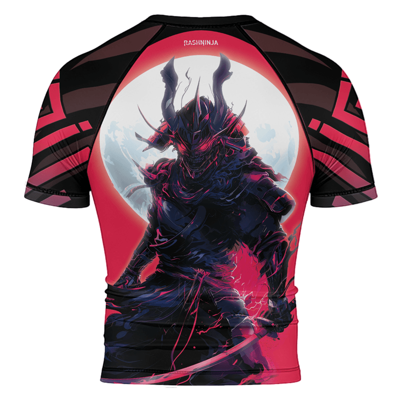 Rashninja Embracing Cyber Oni Men's Short Sleeve Rash Guard - Rashninja LLC