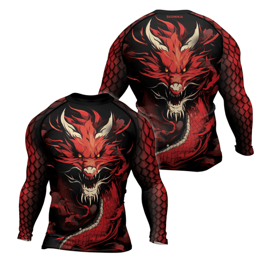 Rashninja Legendary Fire Dragon Men's Long Sleeve Rash Guard - Rashninja LLC