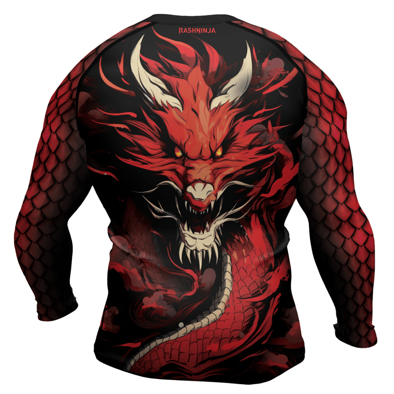 Rashninja Legendary Fire Dragon Men's Long Sleeve Rash Guard - Rashninja LLC