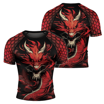 Rashninja Legendary Fire Dragon Men's Short Sleeve Rash Guard - Rashninja LLC